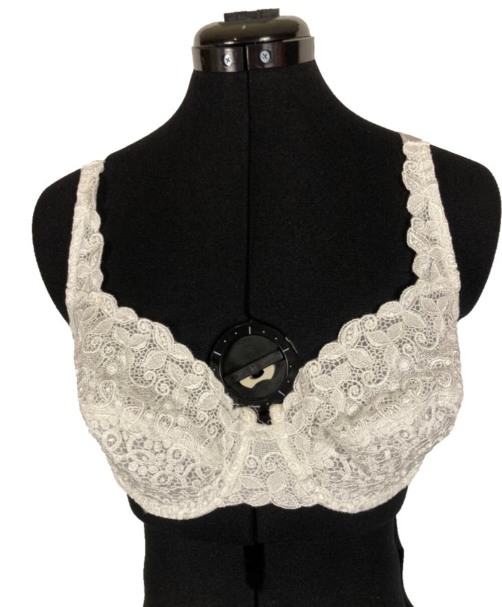 38D 85D Bali swirl three leaf lace white bra lingerie underwire